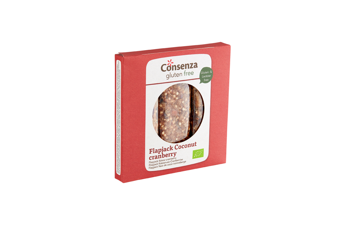 Flapjack coconut cranberry bar bio