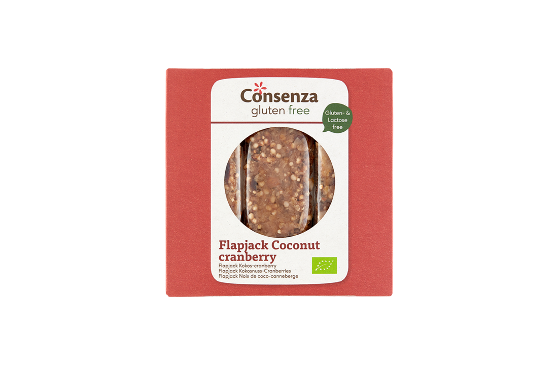 Flapjack coconut cranberry bar bio