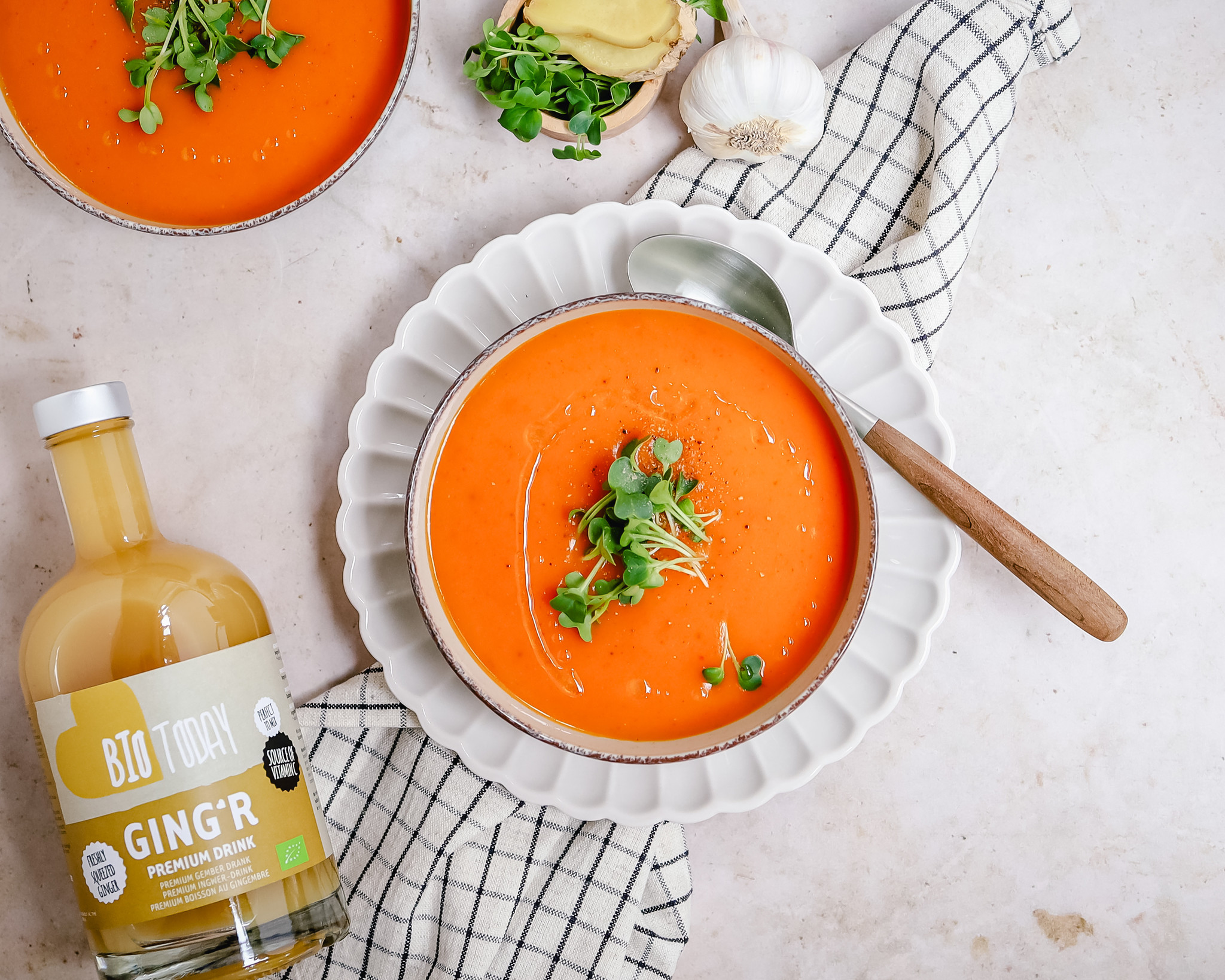 Pompoen-paprika-gember soep