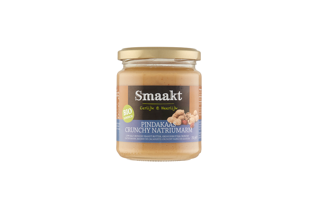 Smaakt Peanut butter crunchy low in sodium -  – Biologische  supermarkt – de Smaakspecialist