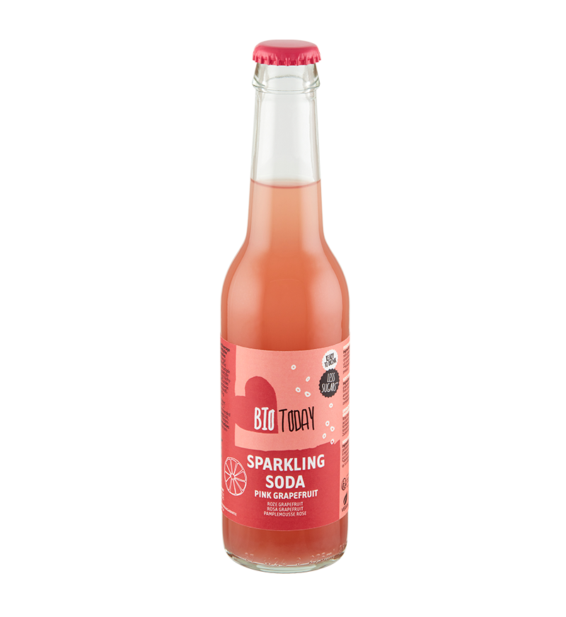 Sparkling soda pink grapefruit -organic