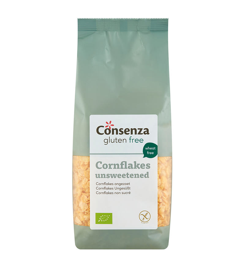 Biologische glutenvrije cornflakes – krokant ontbijt van Consenza