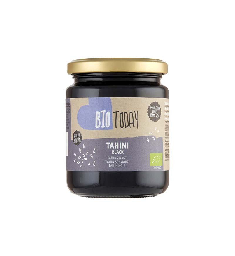 Biologische zwarte tahini – sesampasta van zwarte sesamzaadjes
