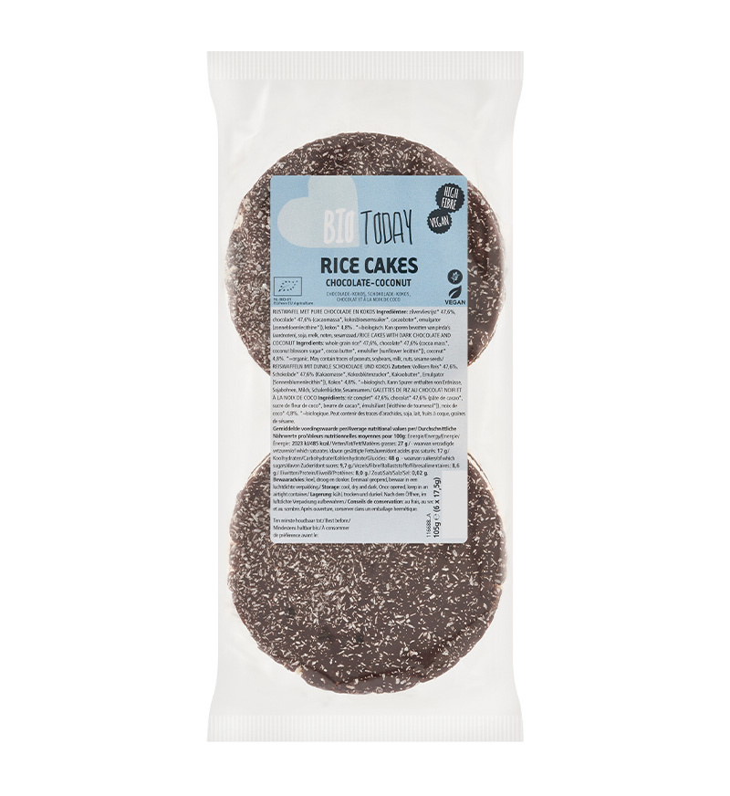Rijstwafel chocolade-kokos bio