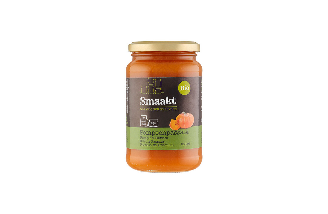 Organic pumpkin passata – smooth vegetable sauce by Smaakt