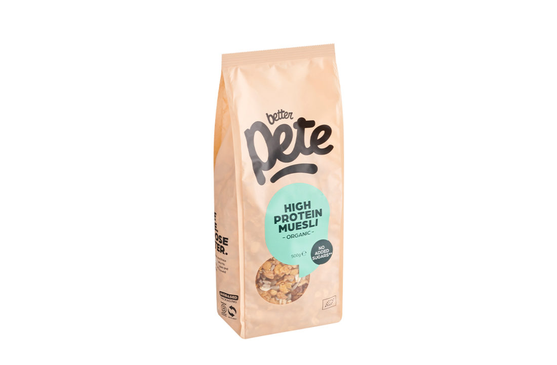 Biologische high protein muesli – eiwitrijk ontbijt van Better Pete