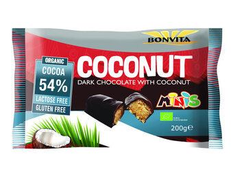 Mini puur chocolade kokosbar bio