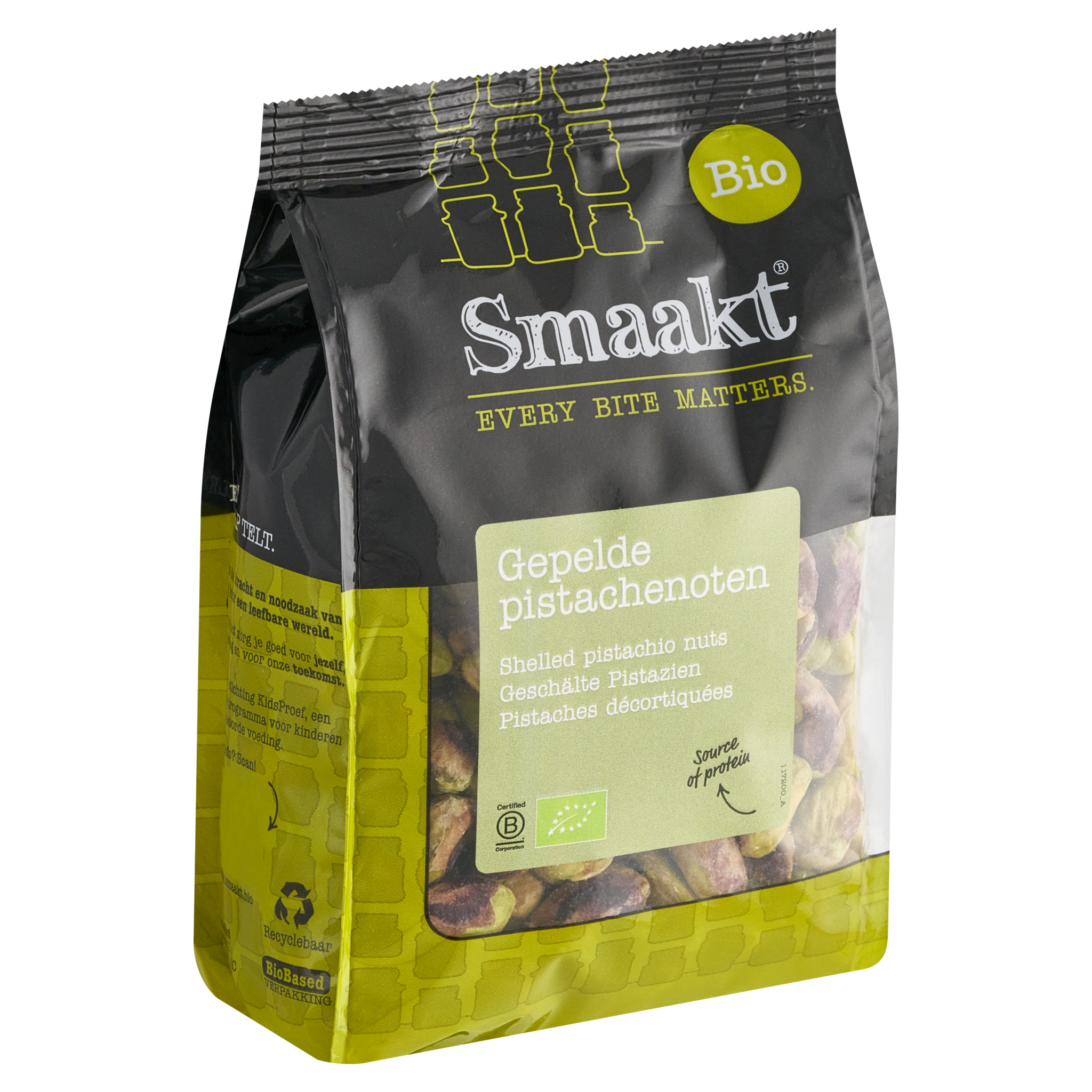 Gepelde pistachenoten 170g bio