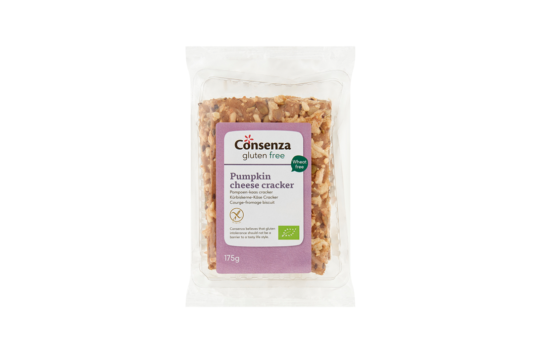 Consenza Organic Cheese & Pumpkin Crackers
