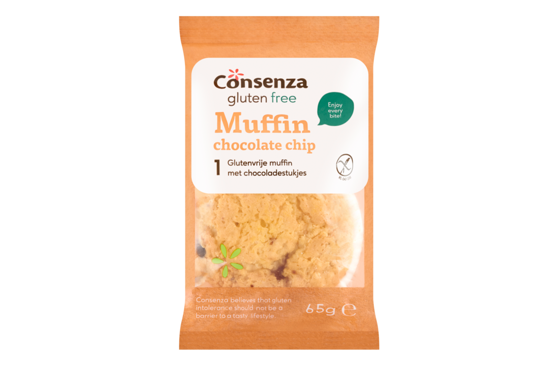 Chocolademuffin met chocoladestukjes wit