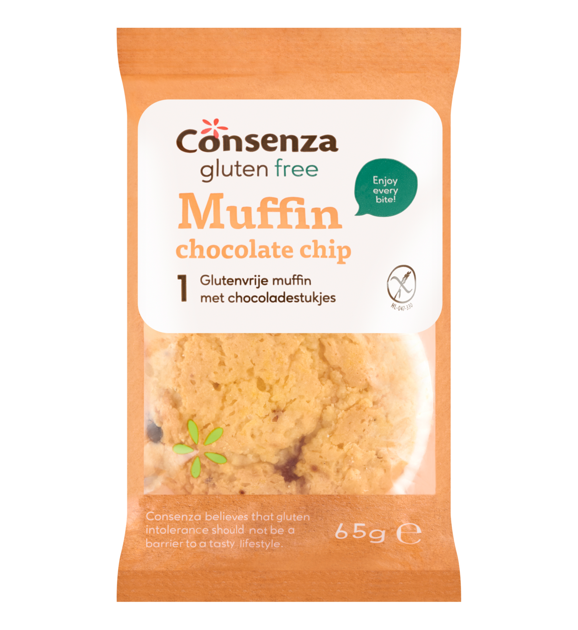 Chocolademuffin met chocoladestukjes wit