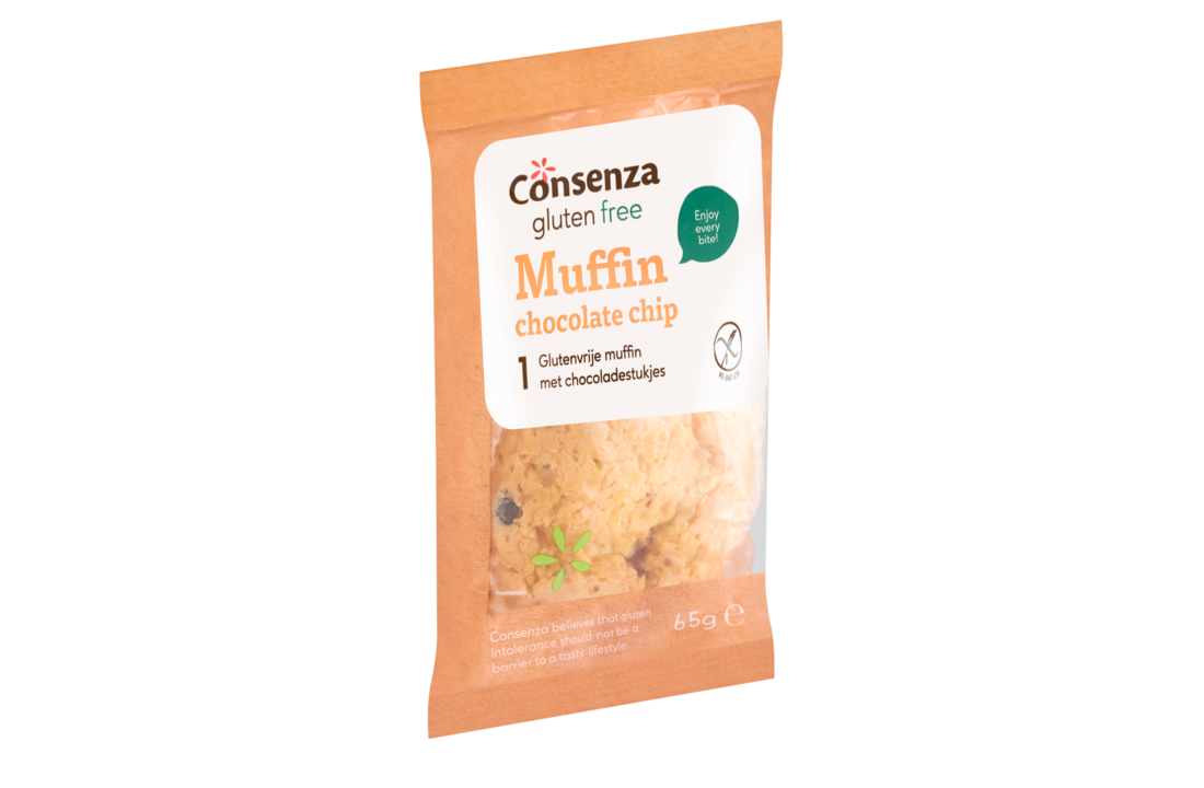 Glutenvrije chocolademuffin met witte chocoladestukjes – Consenza