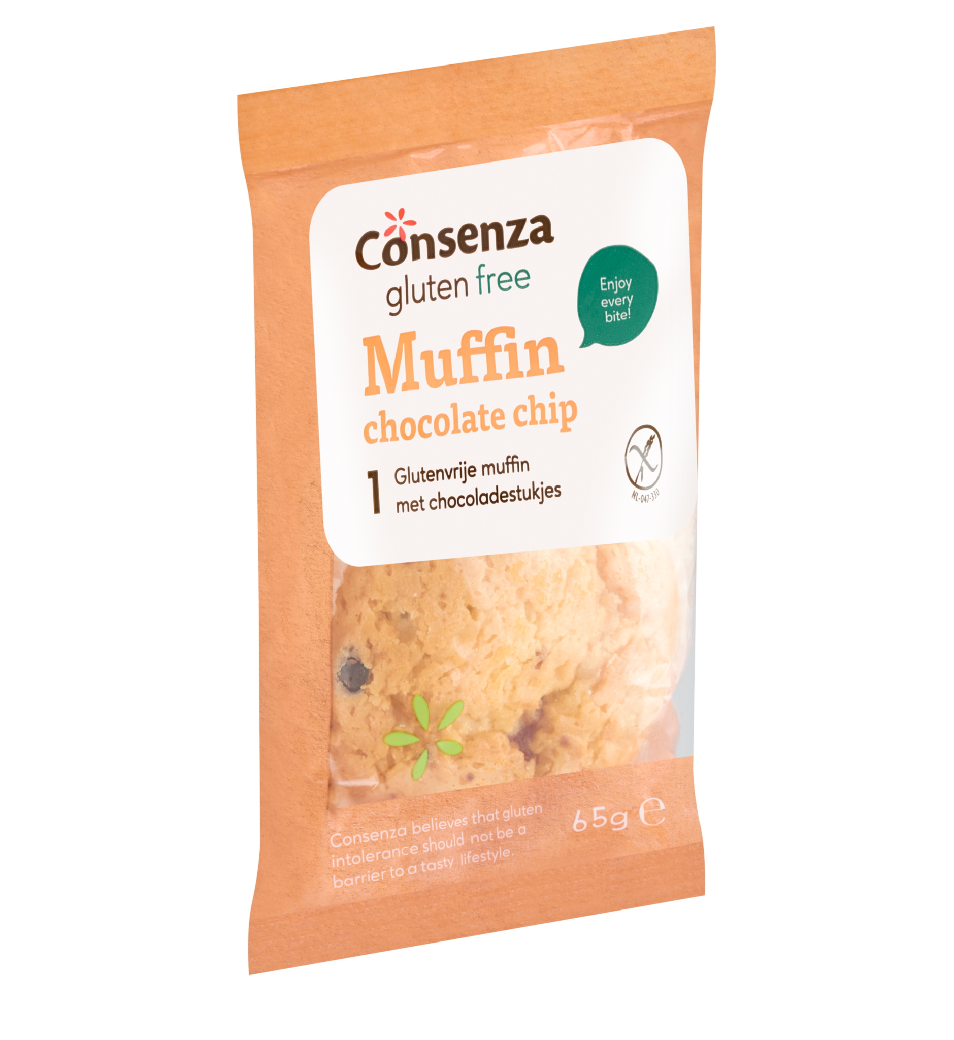Gluten-free chocolate muffin with white chocolate chips – Consenza
