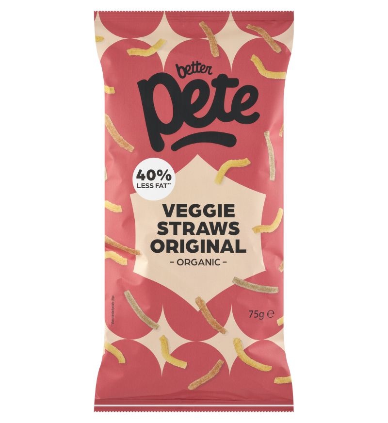 Biologische veggie straws naturel – knapperige groentesnack van Better Pete