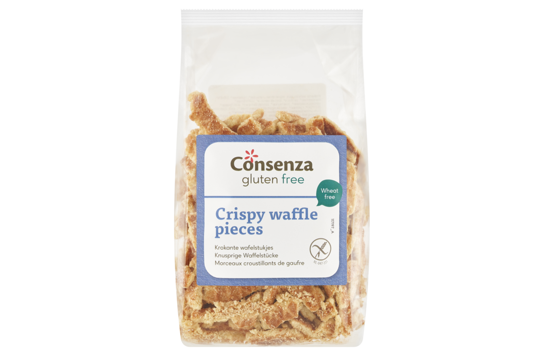 Consenza Biologische & Glutenvrije Krokante Wafelstukjes – Knapperige topping voor ontbijt en baksels