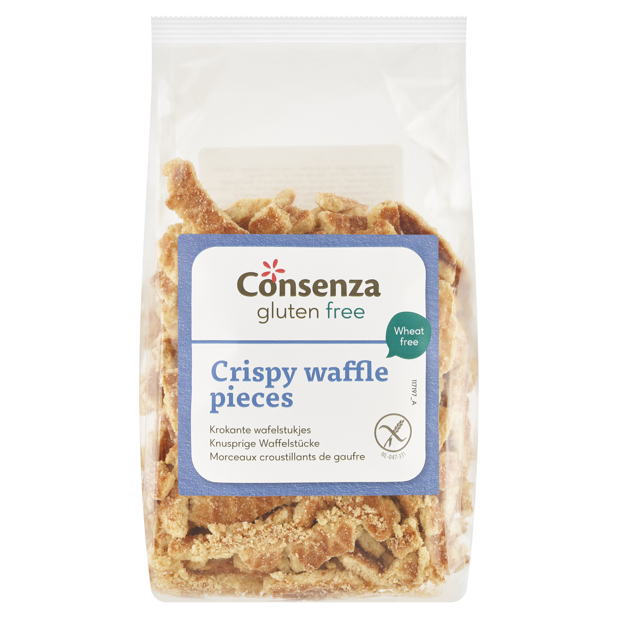 Consenza Organic & Gluten-Free Crispy Waffle Pieces – Crunchy Topping for Breakfast and Baking