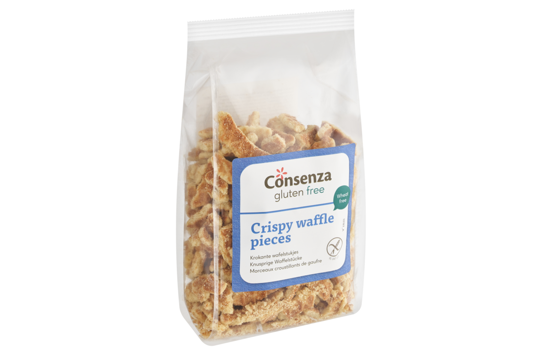 Consenza Biologische & Glutenvrije Krokante Wafelstukjes – Knapperige topping voor ontbijt en baksels