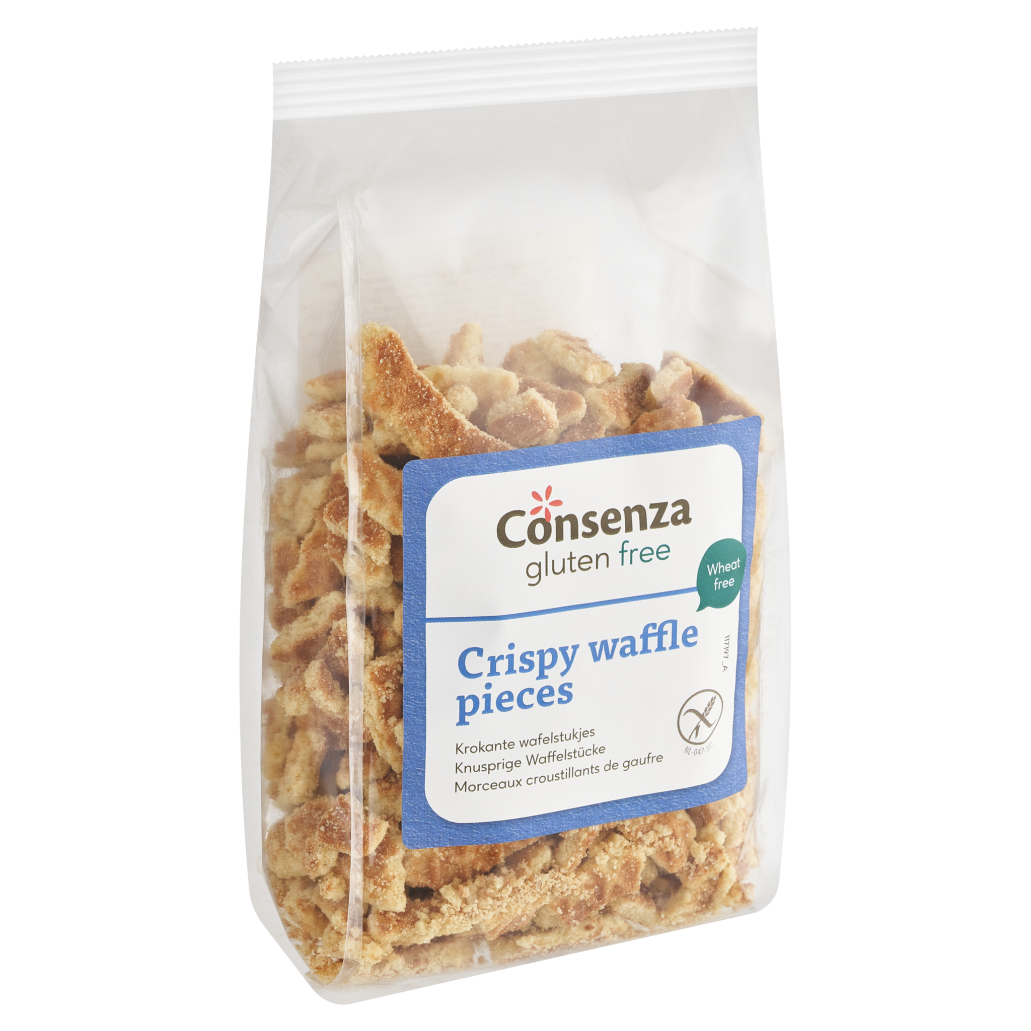 Consenza Biologische & Glutenvrije Krokante Wafelstukjes – Knapperige topping voor ontbijt en baksels
