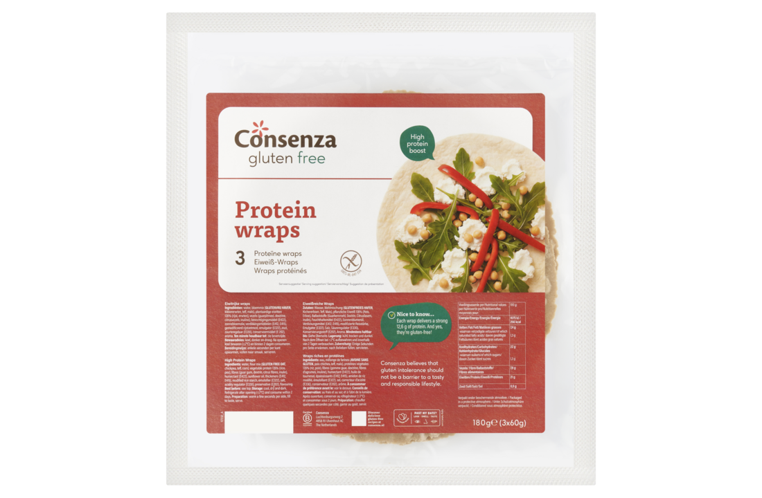 Gluten-free protein wraps – high protein wraps by Consenza