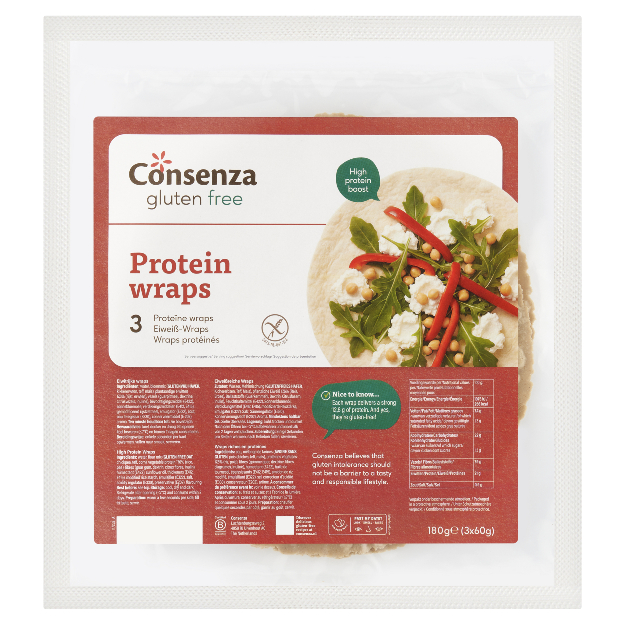 Gluten-free protein wraps – high protein wraps by Consenza