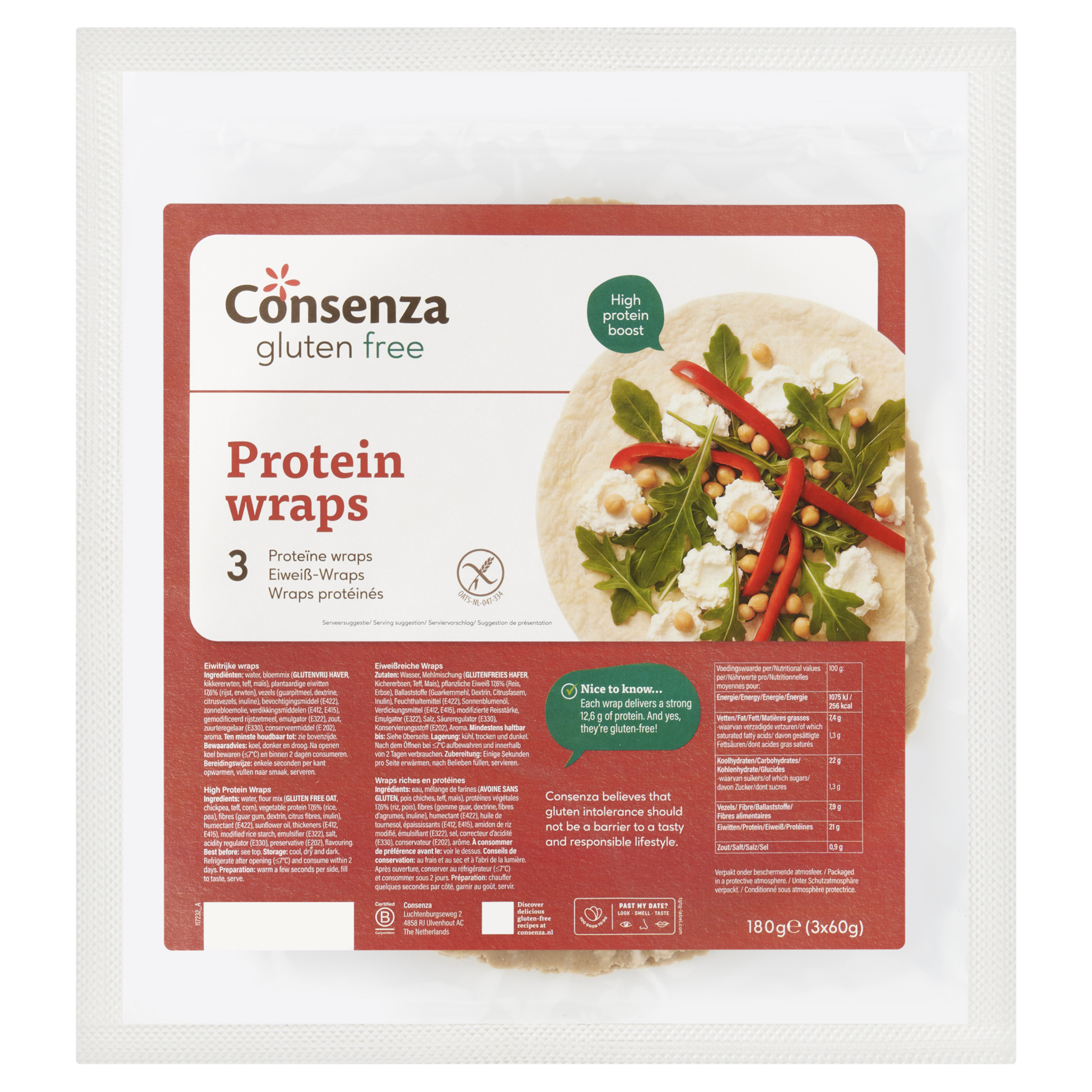 Glutenvrije proteïne wraps – eiwitrijke wraps van Consenza