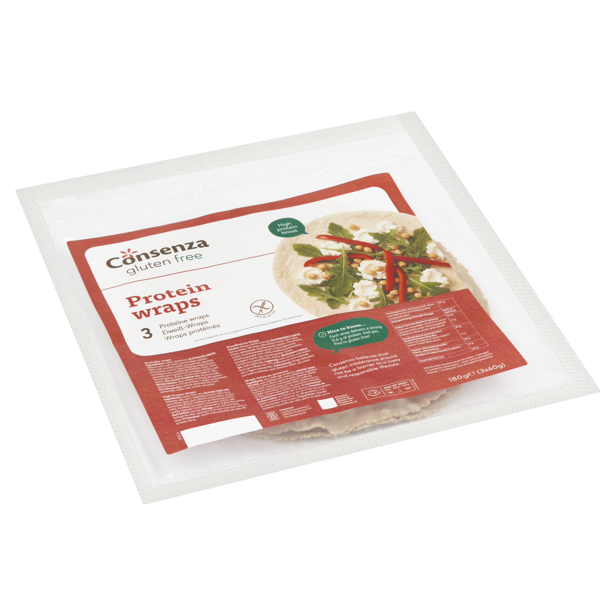 Glutenvrije proteïne wraps – eiwitrijke wraps van Consenza