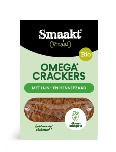 Smaakt Vitaal Omega Crackers – Biologische vezelrijke crackers rijk aan alfa-linoleenzuur (ALA)