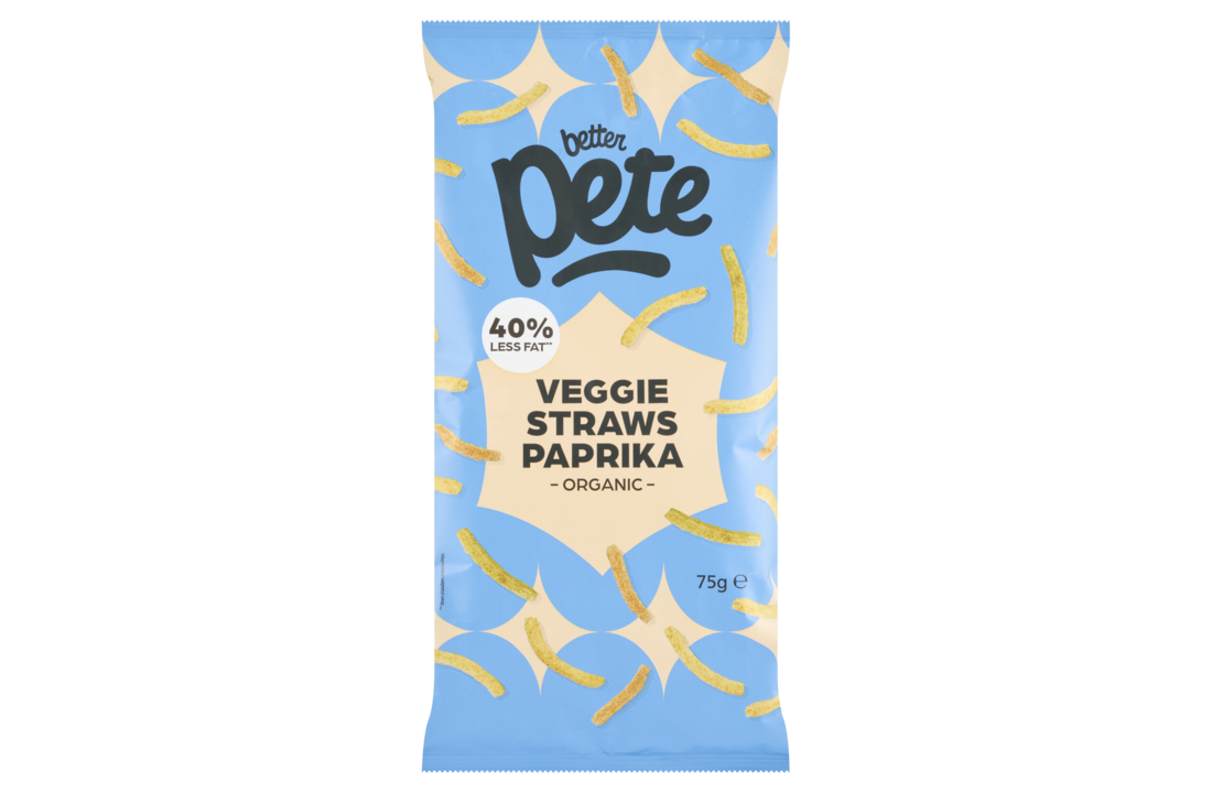 Organic veggie straws paprika – crunchy vegetable snack by Better Pete
