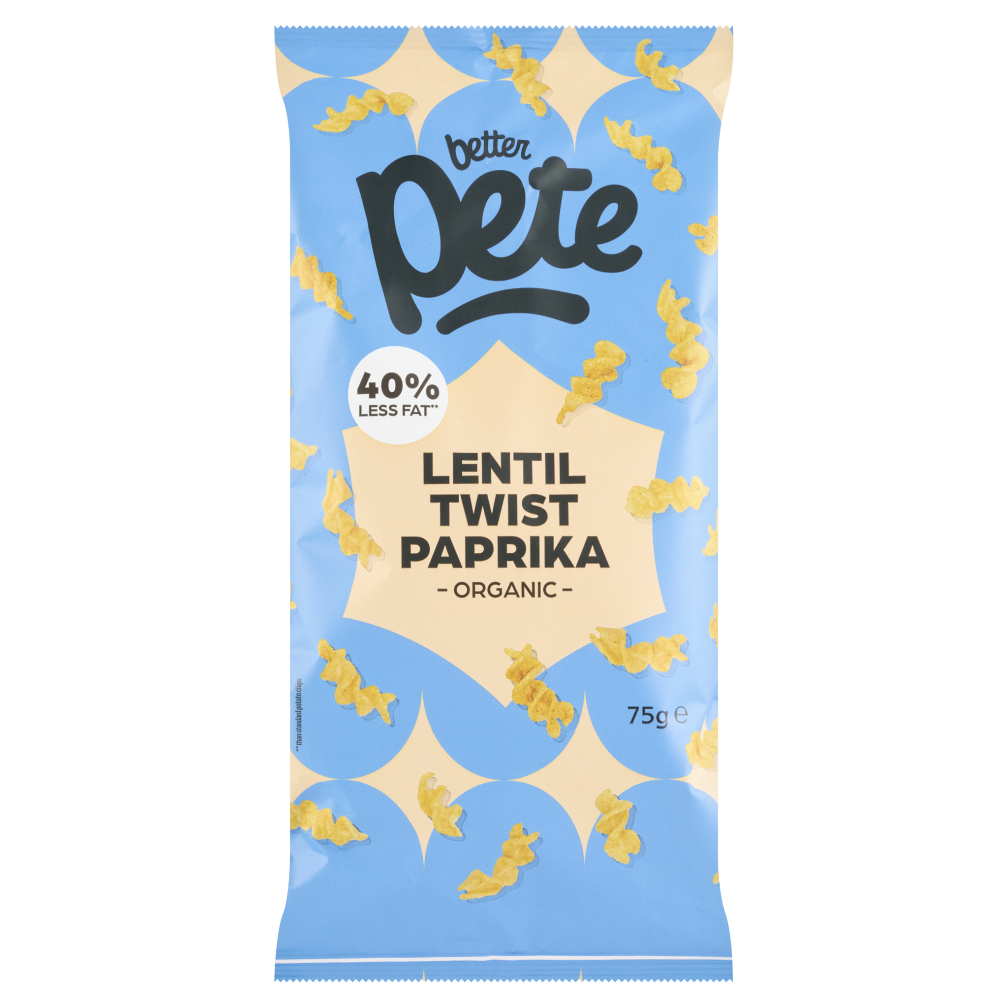 Biologische linzen snacks paprika – knapperige lentil twists van Better Pete