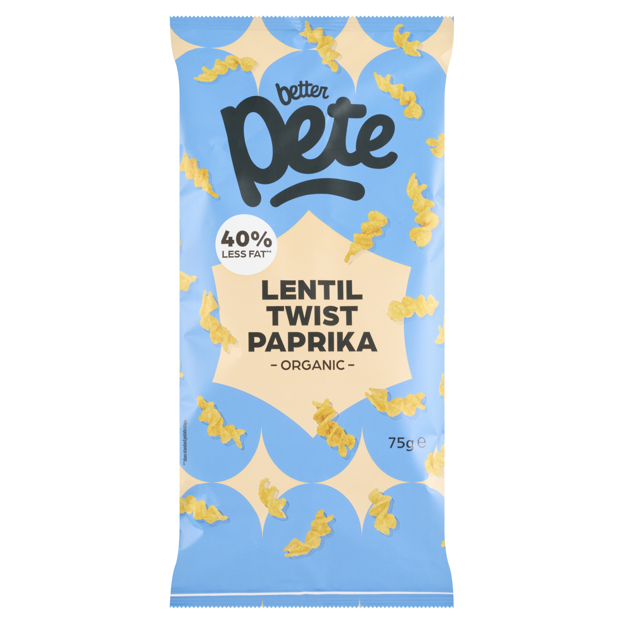Biologische linzen snacks paprika – knapperige lentil twists van Better Pete