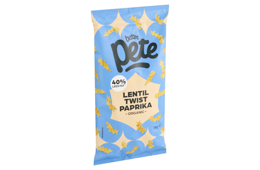 Organic lentil snacks paprika – crunchy lentil twists by Better Pete