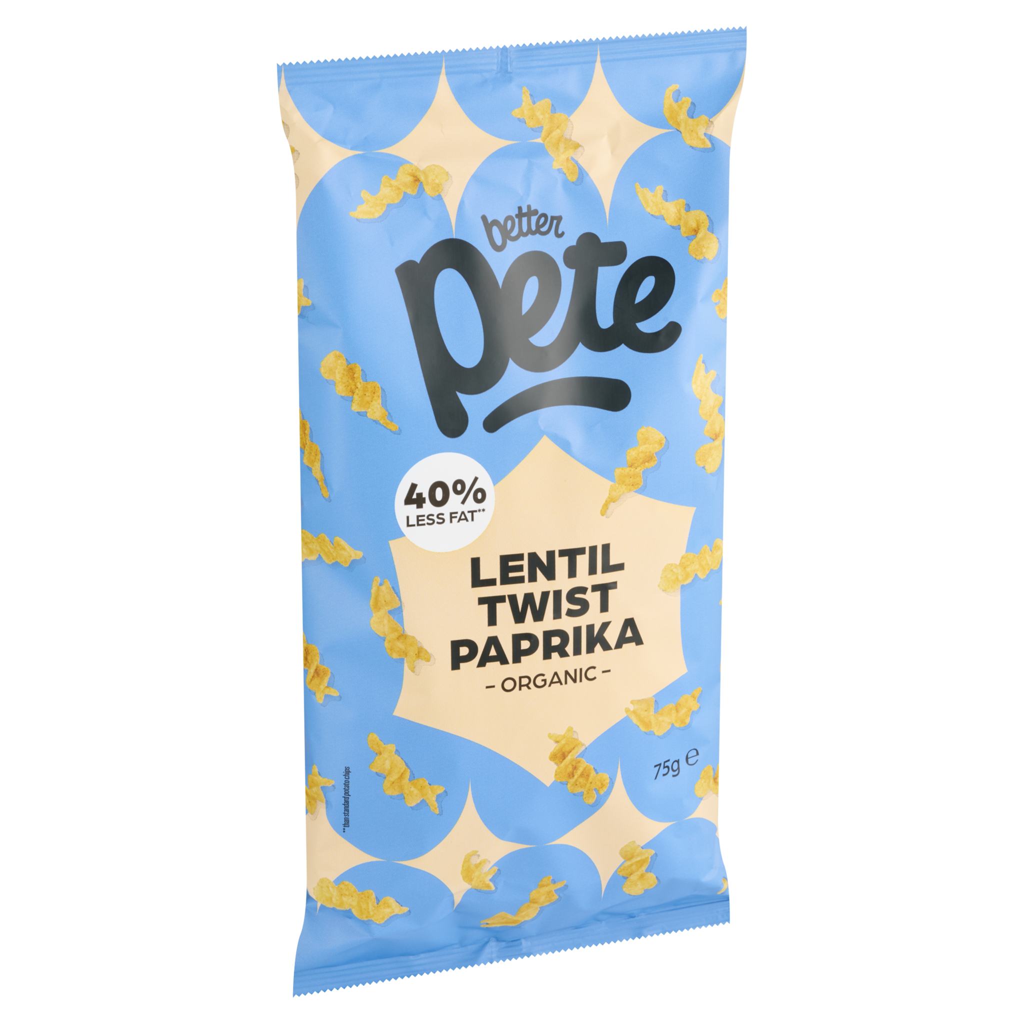 Biologische linzen snacks paprika – knapperige lentil twists van Better Pete