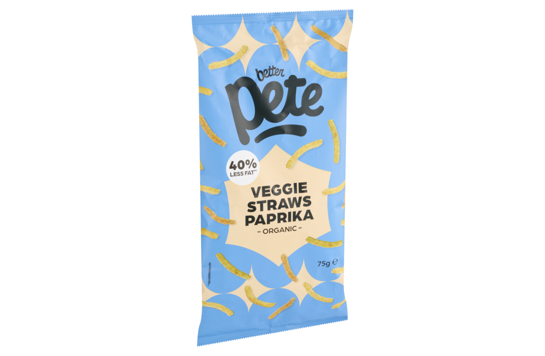 Organic veggie straws paprika – crunchy vegetable snack by Better Pete