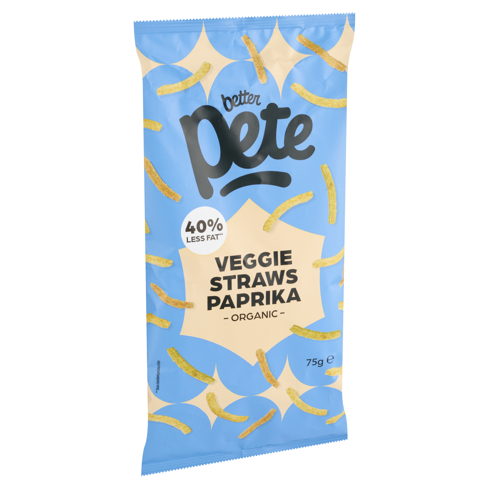 Biologische veggie straws paprika – knapperige groentesnack van Better Pete