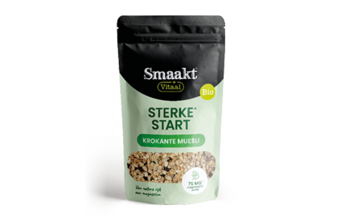 Smaakt Vitaal Sterke Start Muesli – Biologische vezelrijke muesli rijk aan magnesium