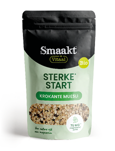 Smaakt Vitaal Sterke Start Muesli – Biologische vezelrijke muesli rijk aan magnesium