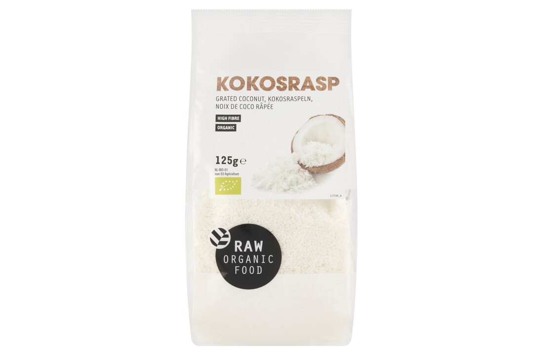 Raw Organic Food Biologische Kokosrasp – Puur, veelzijdig en natuurlijk zoet