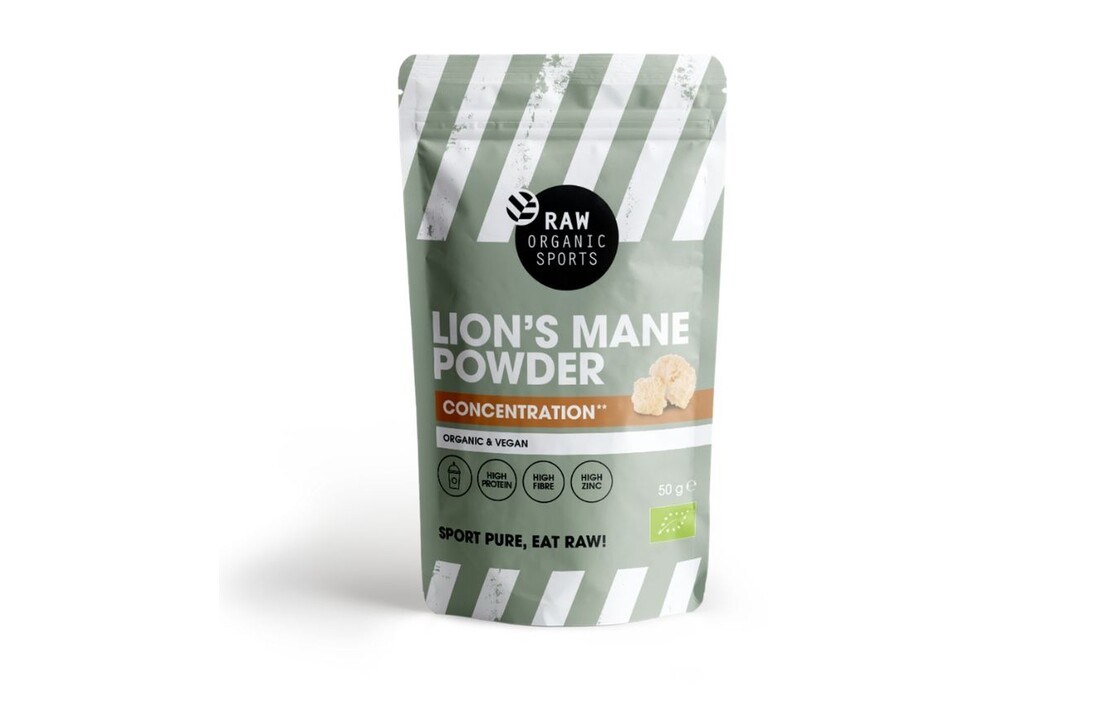 Raw Organic Sport Organic Lion's Mane Powder – High in Protein, Fibre and Zinc