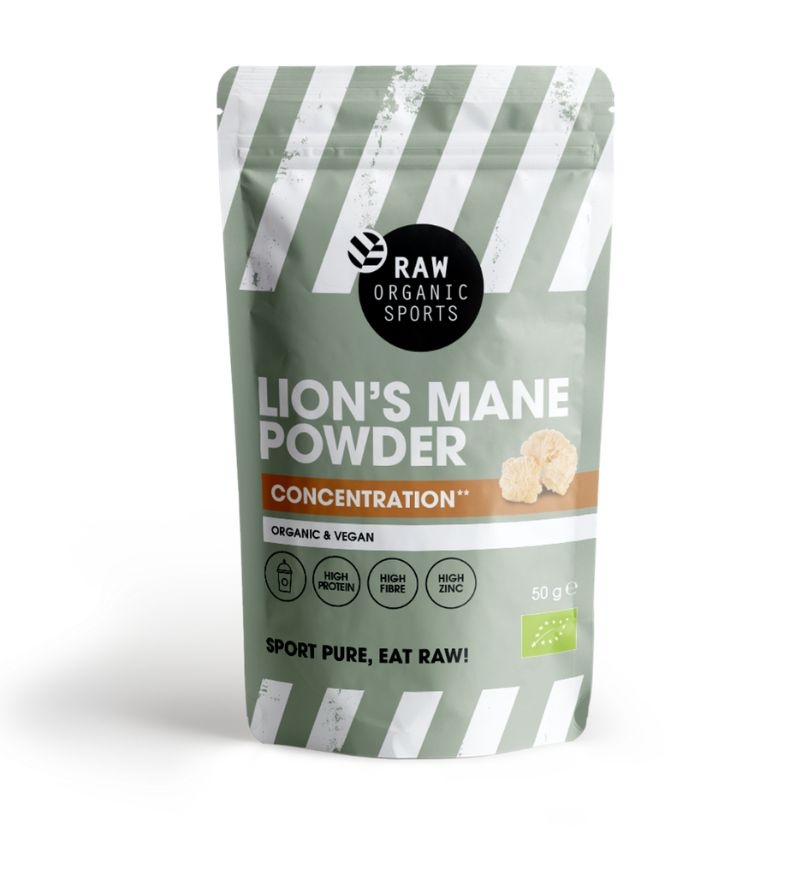 Raw Organic Sport Biologisch Lion's Mane Poeder – Eiwitrijk, vezelrijk en rijk aan zink