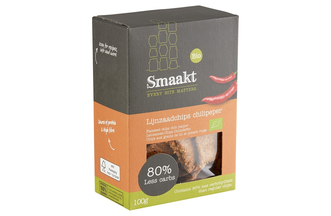 Less Carb Lijnzaadchips Chili bio