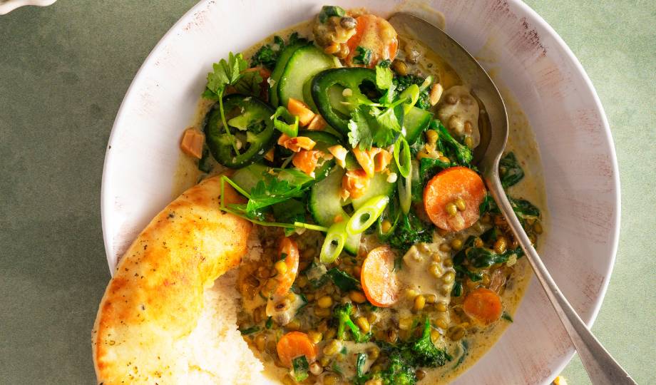 Frisse curry met mungbonen