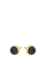 Pernille Corydon Ash earsticks 6 mm, black druzy
