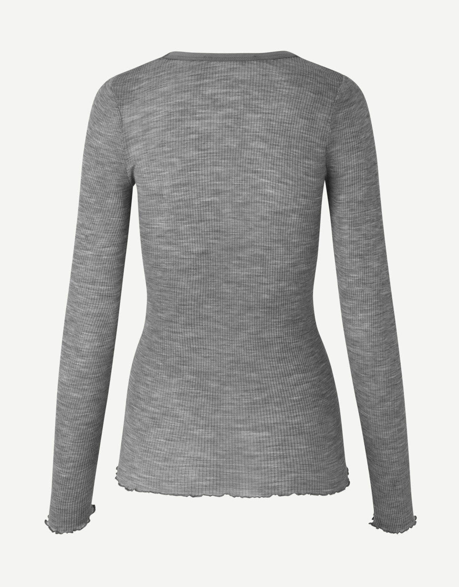 Samsoe Samsoe Doudo t-shirt ls13020 Grey Mel.