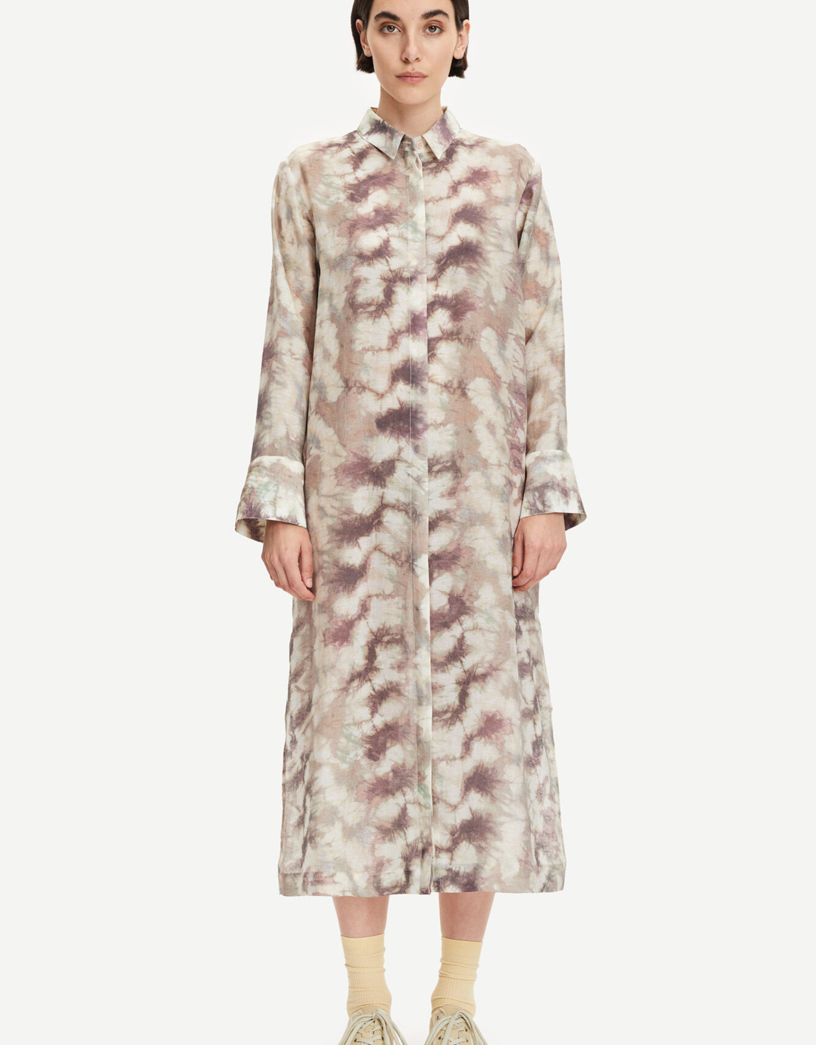 Samsoe Samsoe GITTE SHIRT DRESS AOP 14222 BLURRED BROWN