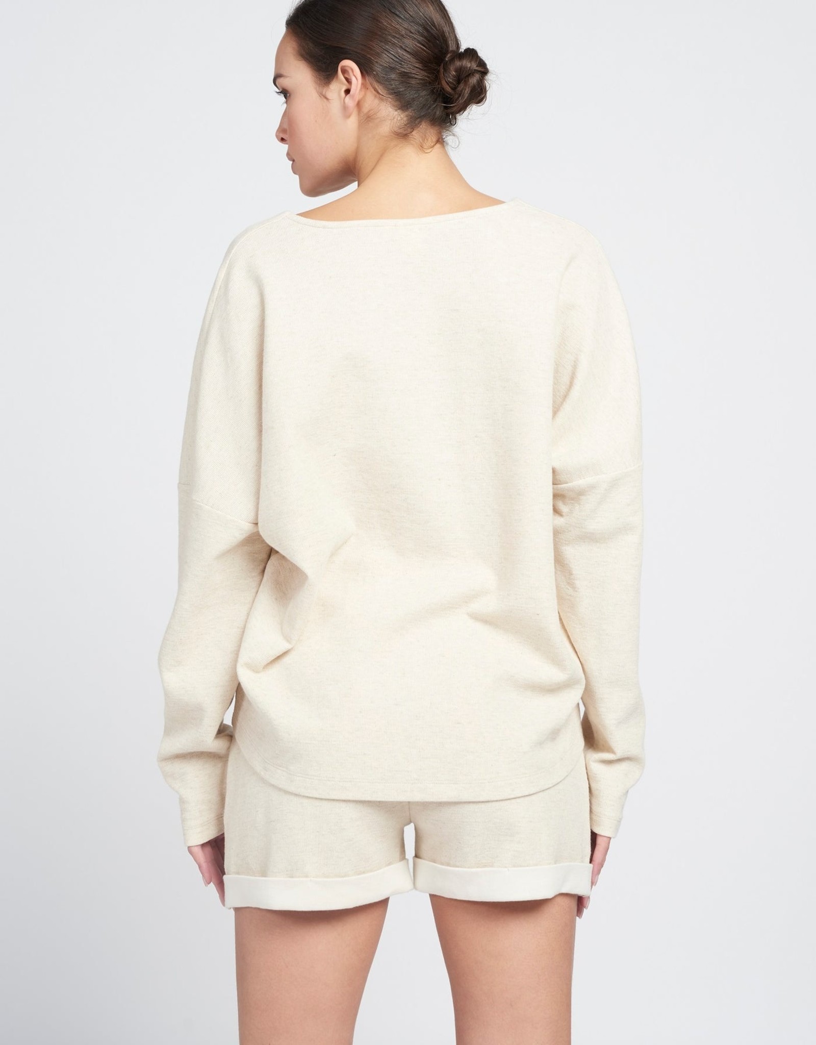 Lune Active Fenna long-sleeve oversize sweat Beige Melange