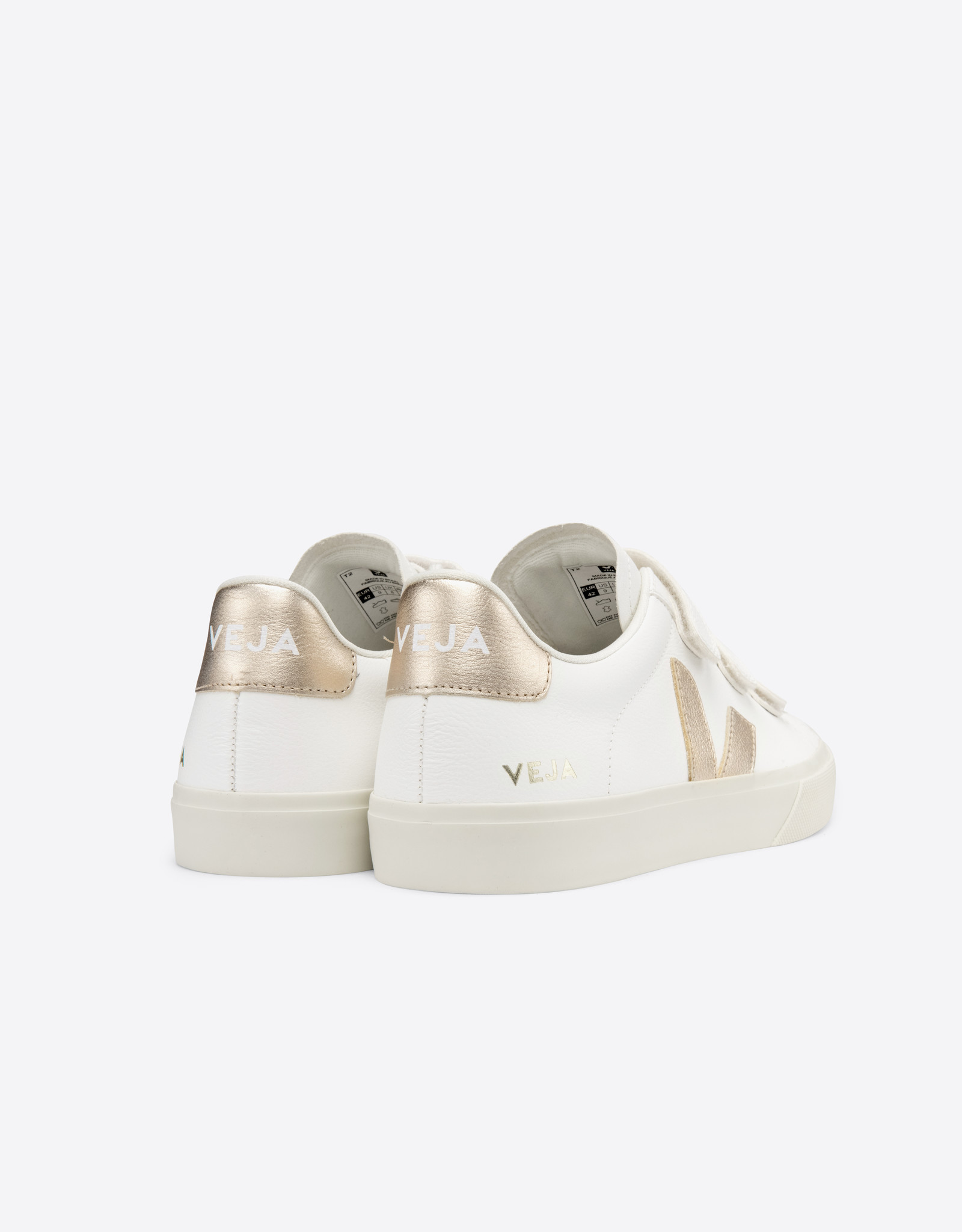 Veja RECIFE LOGO CHROMEFREE LEATHER EXTRA-WHITE_PLATINE