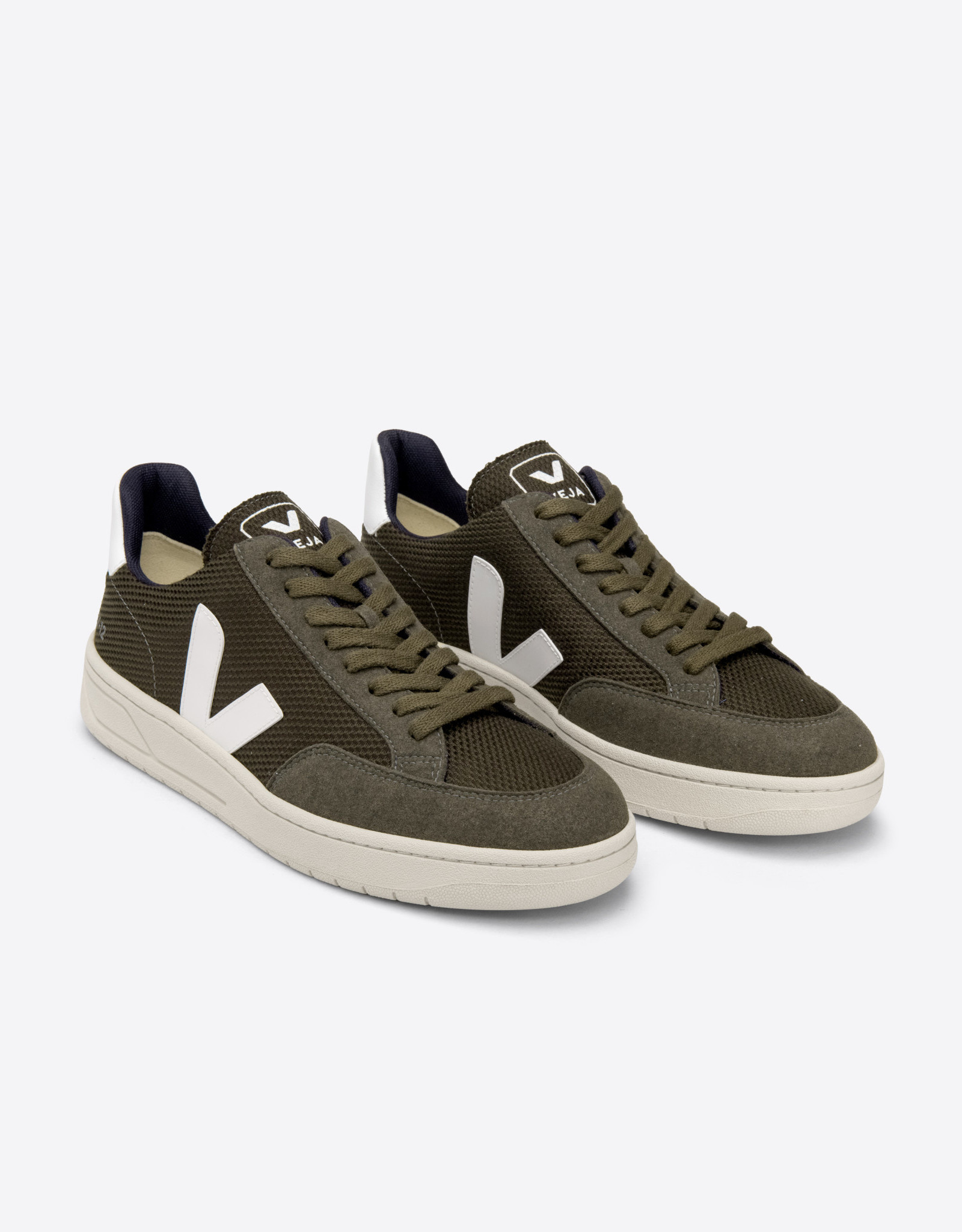 Veja V-12 B-MESH OLIVE_WHITE