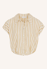 By-bar bieke linen stripe blouse ochre