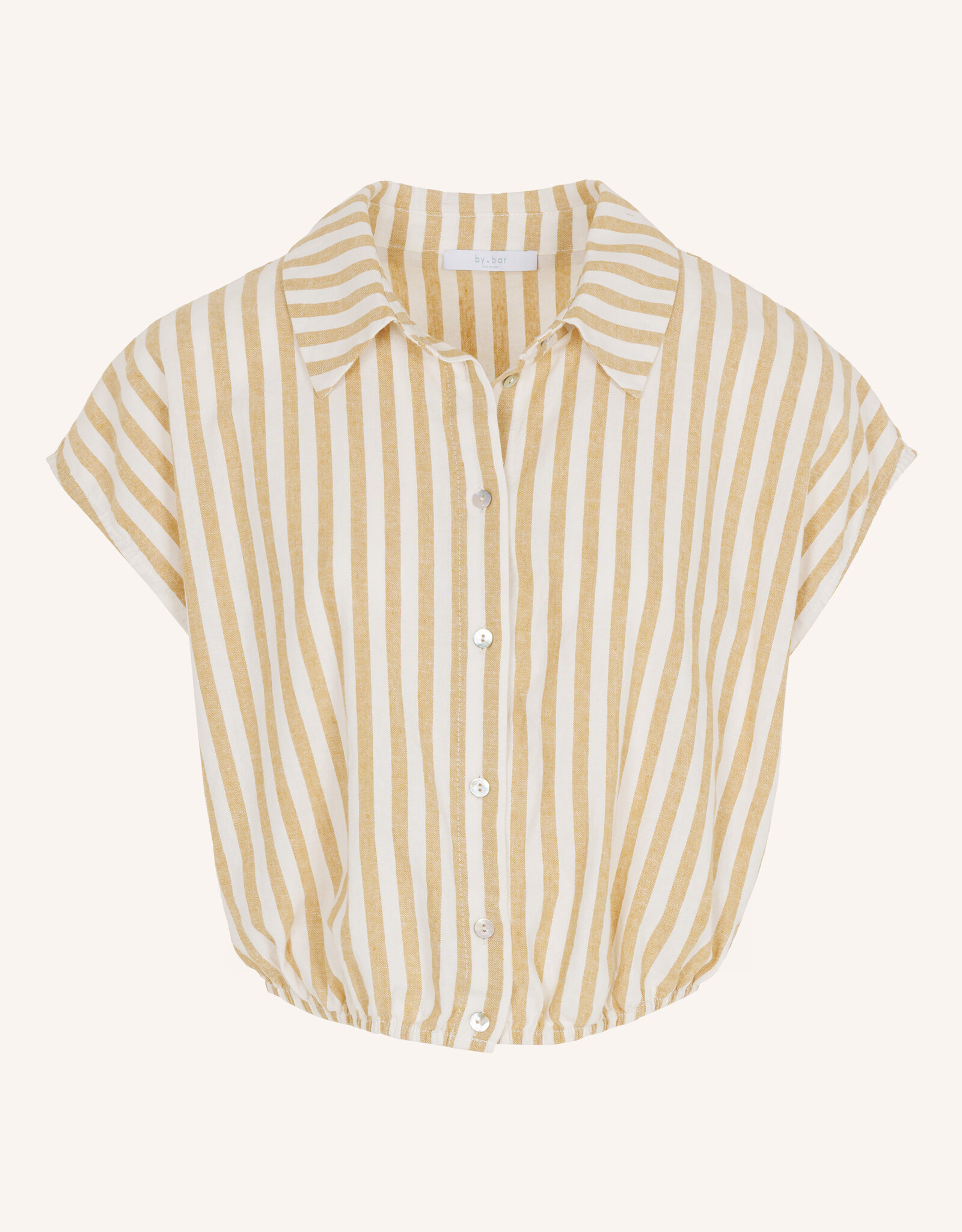 By-bar bieke linen stripe blouse ochre