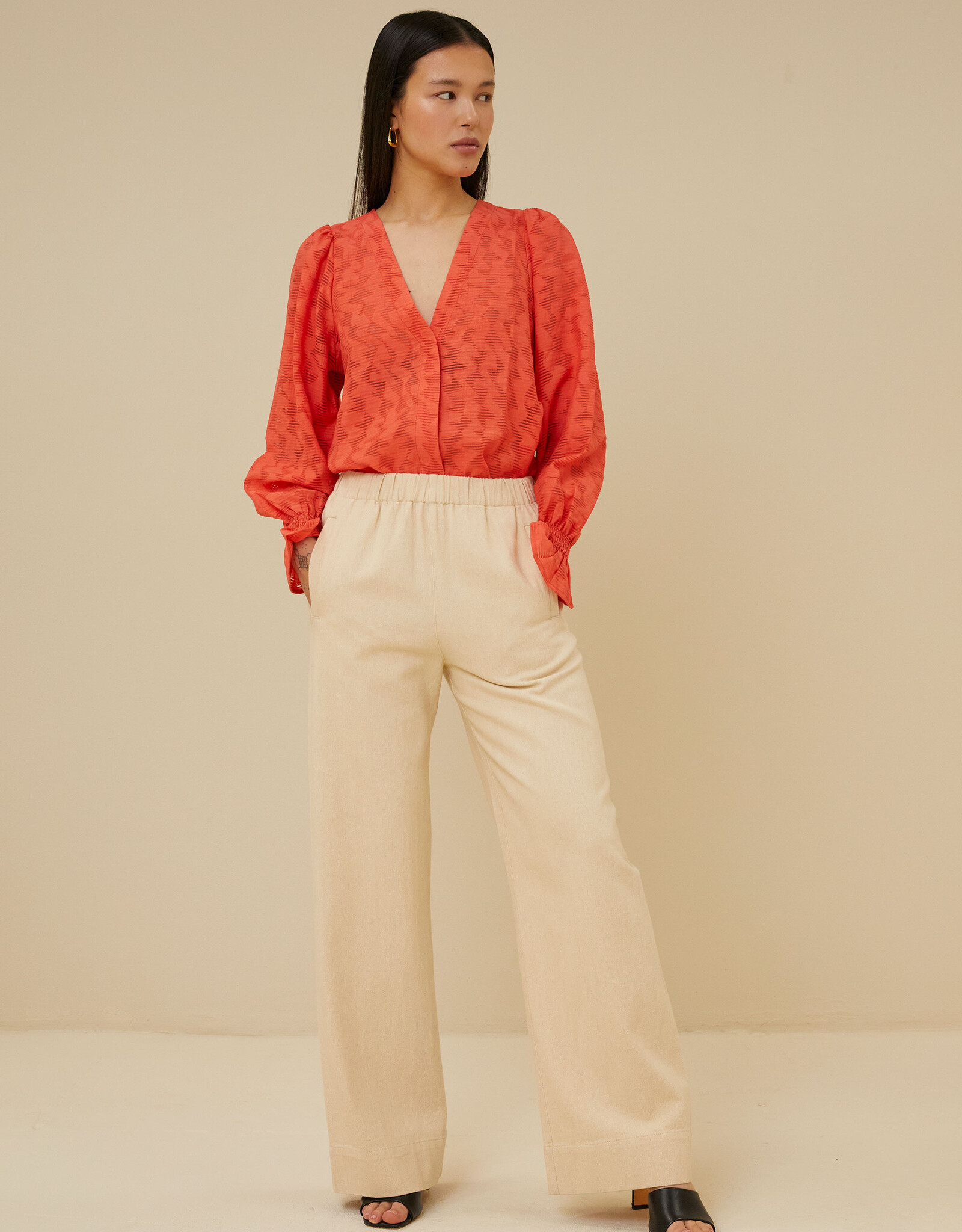 By-bar alba blouse  coral